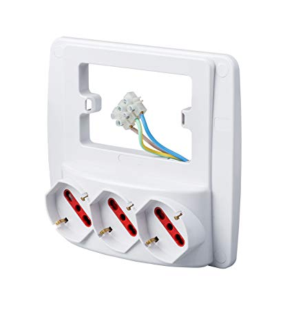 Emilia Multipresa da Parete con 3 prese Schuko Bianca